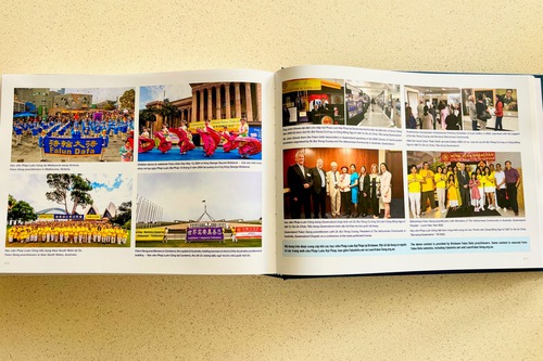 У книзі представлені фотографії та інформація про Фалунь Дафа